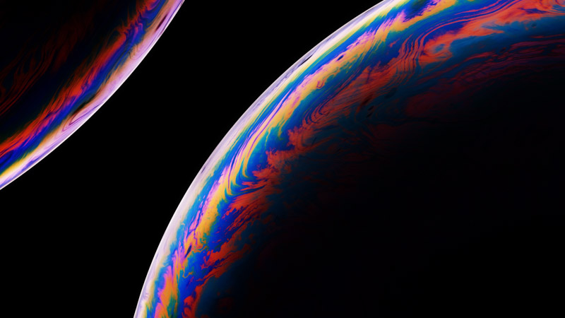 Bubble Macro 3D Black Background Wallpaper