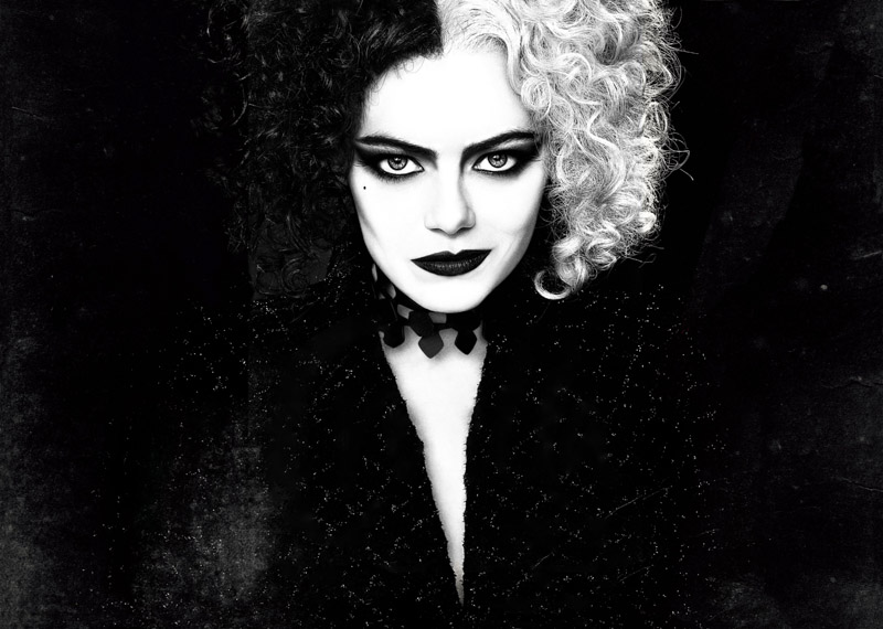 Cruella Emma Stone 2021 Movies Black Background Monochrome Wallpaper