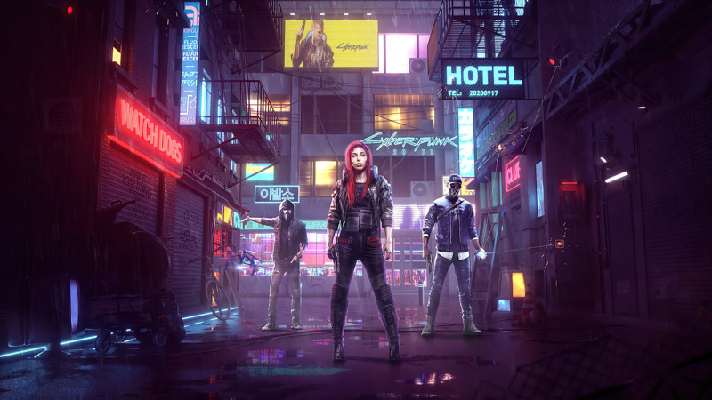 Cyberpunk 2077 Watch Dogs Crossover Aiden Pearce Marcus Wallpaper