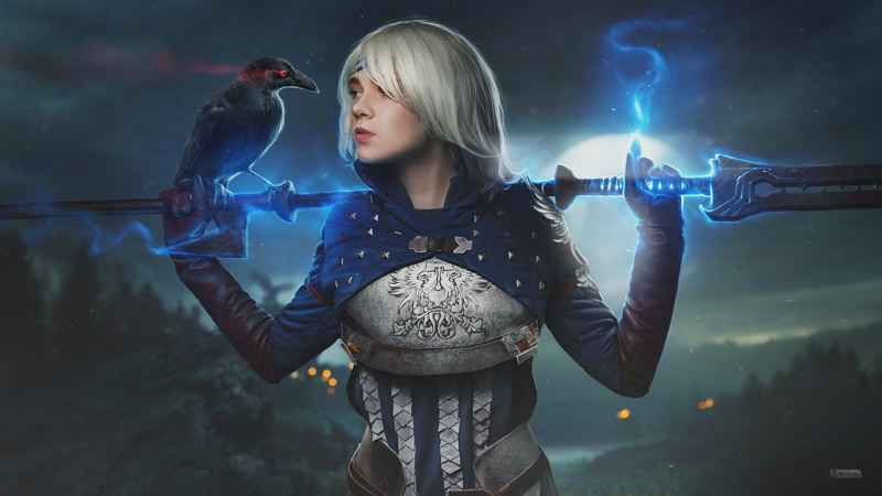 Dragon Age Cosplay Crow Hawke Magical Blue Fantasy Girl Wallpaper