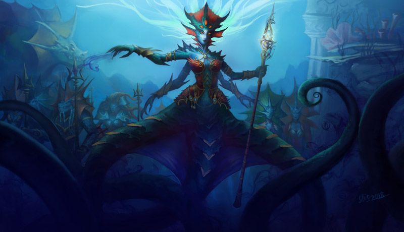 Fan Art Underwater Dragon Art Elf 7680X4419 Postercastle.Com Wallpaper