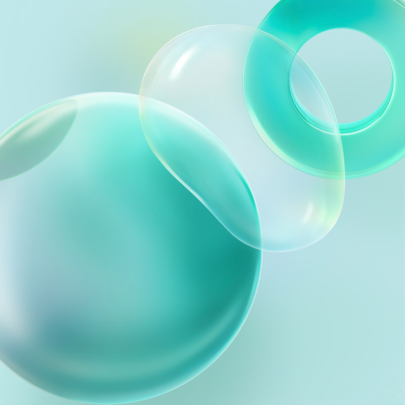Huawei Nova 8 Pro Bubble Circle White Background Teal Green Wallpaper