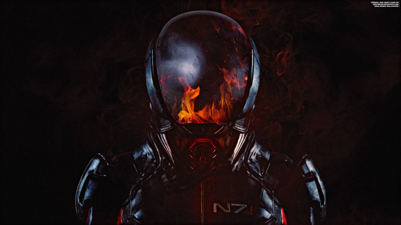 Mass Effect Andromeda N7 Armor Fire Wallpaper