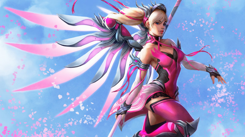 Overwatch Pink Mercy Art Overwatch Mercy Art Shadows 7680X4320 Postercastle.Com Wallpaper