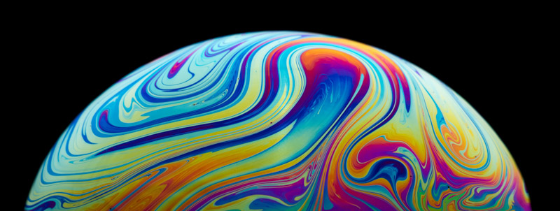 Soap Bubble Planet Illustration Modern Art Painting Vibrant Wallpaper