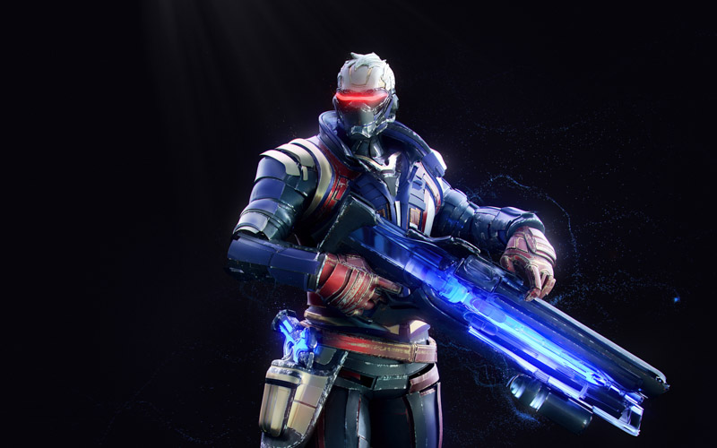 Soldier 76 Overwatch Dark Background Amoled Wallpaper