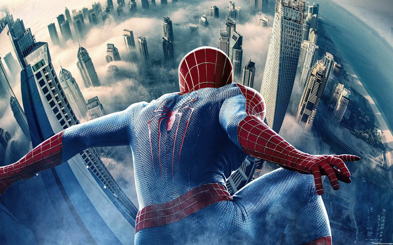 Spider Man World Skyscraper Cartoon Gesture 3840X2400 Postercastle.Com Wallpaper