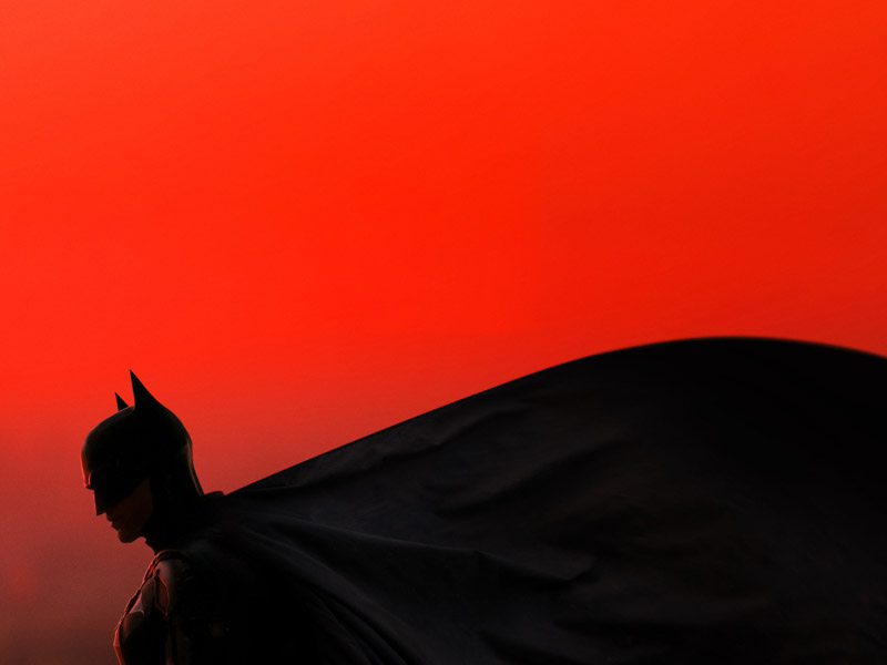 The Batman 2022 Movies Dc Comics Red Background 5K Wallpaper